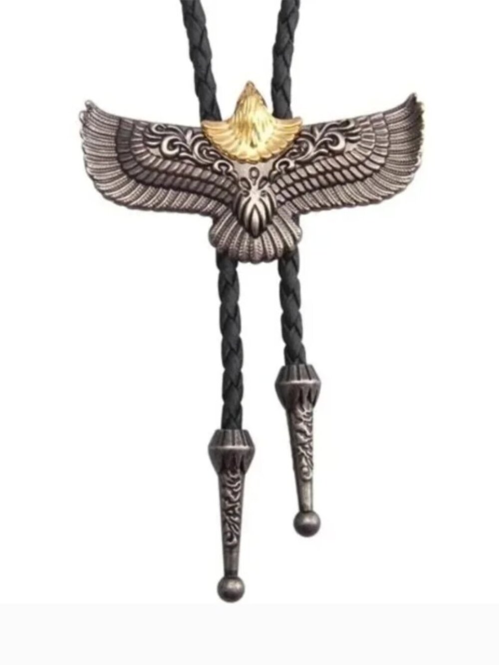 Cowhide Bolo Western Tie for Men and Women Eagle Bolo Tie
